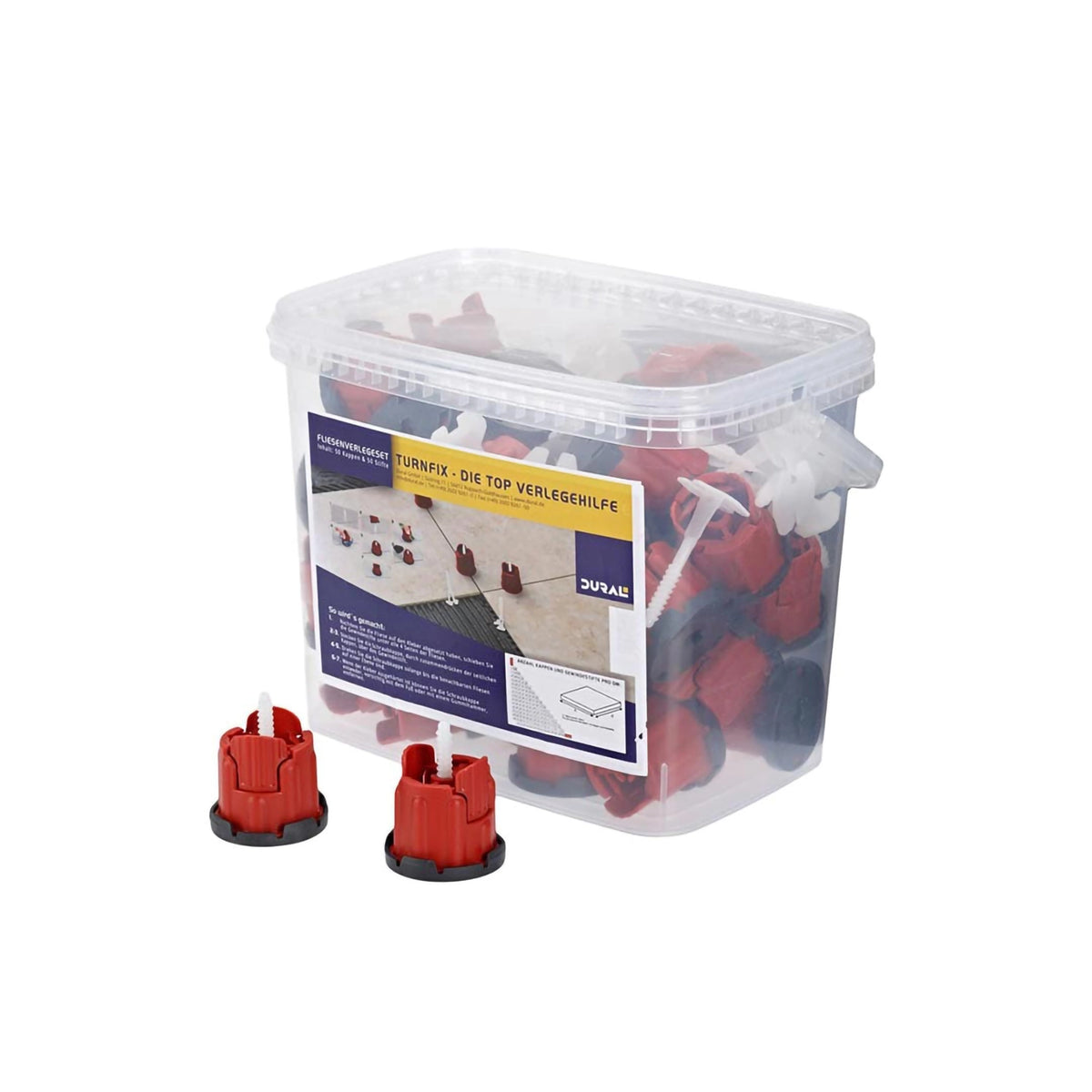 DURAL Turnfix Set in der Plastikbox mit Schraubkappen und Zughauben