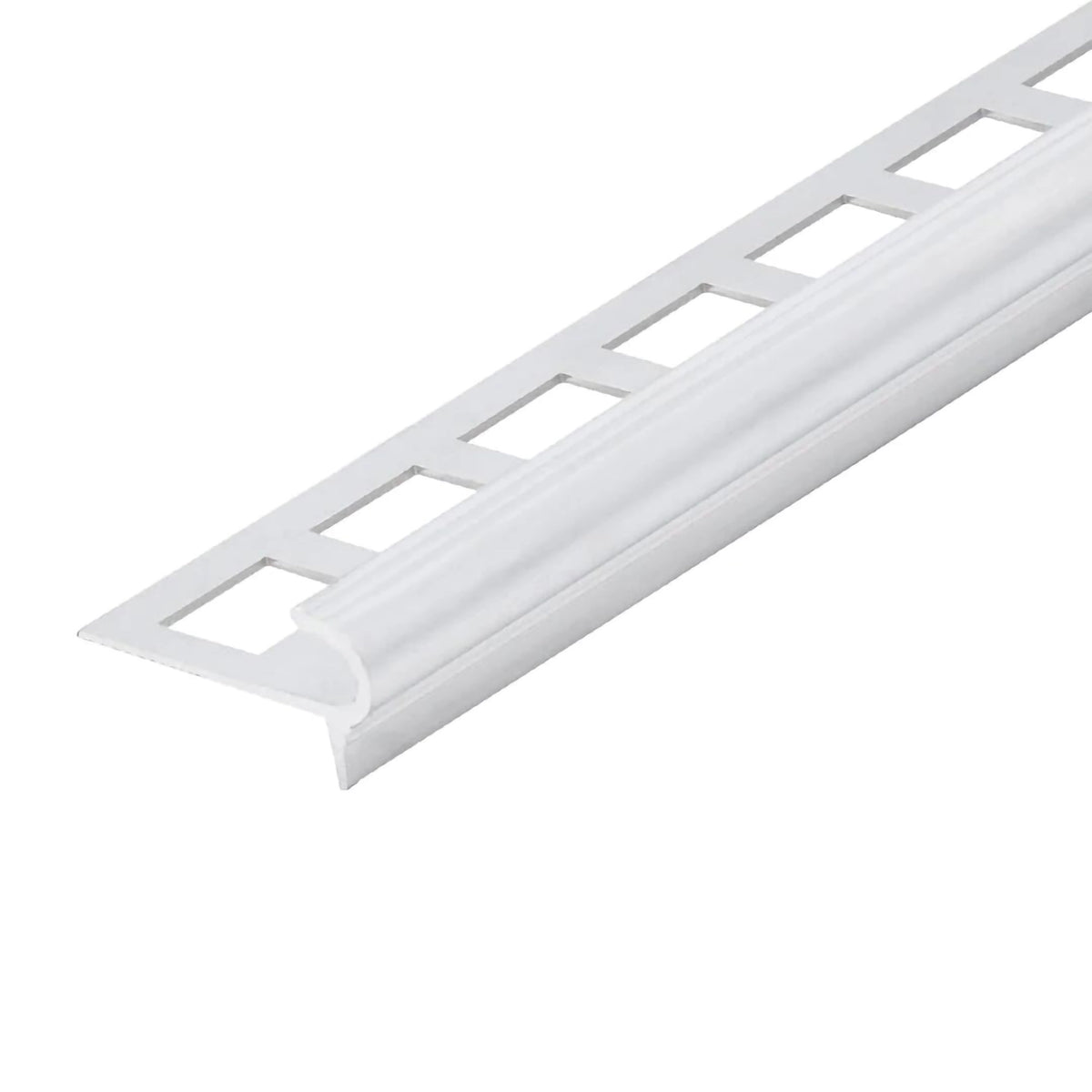 Florentiner Treppenprofil Alu natur mit abgerundetem Kantenschutz für die Fliesen