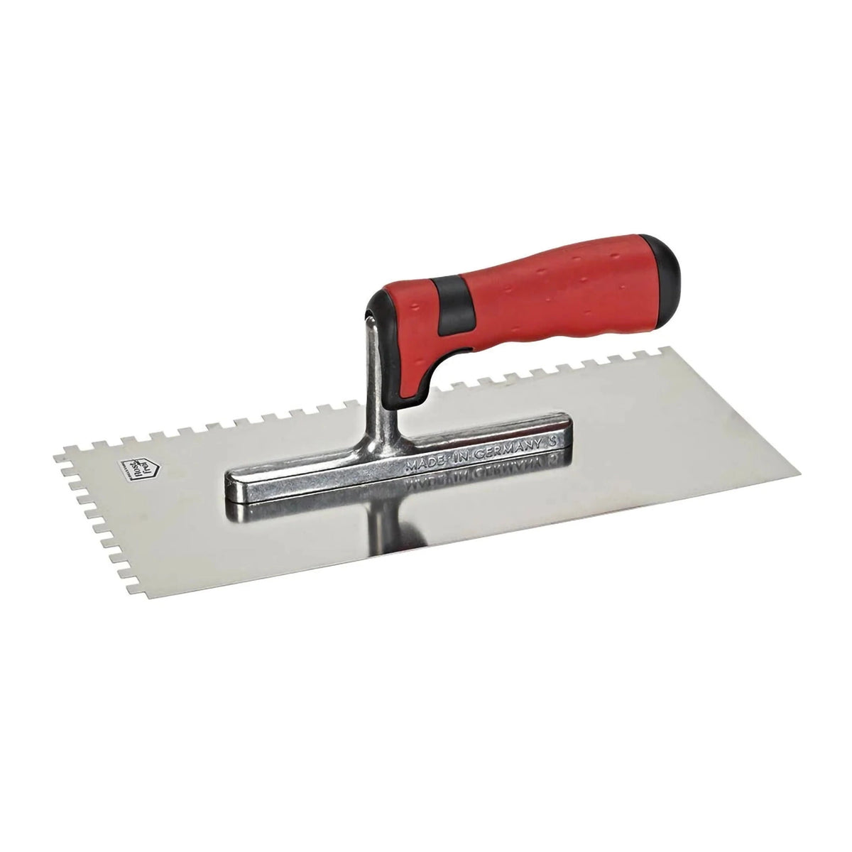 Glättekelle mit rotem Softgriff und Zahnung 6x6mm #A0003029