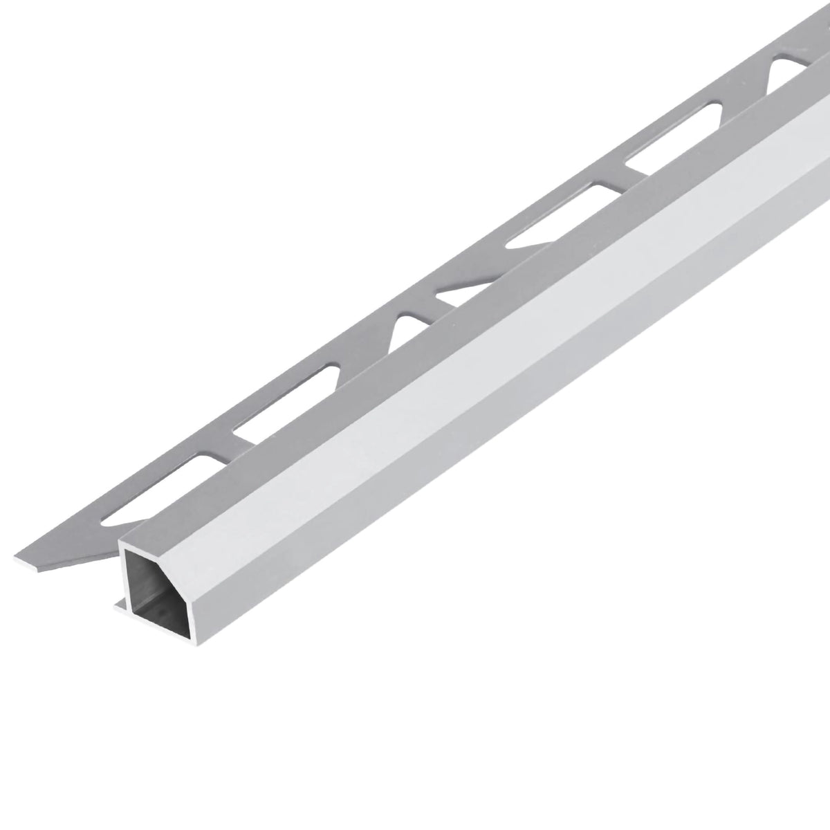 Quadratprofil 'Diamant' Aluminium silber mit dreieckig gestanztem Schenkel