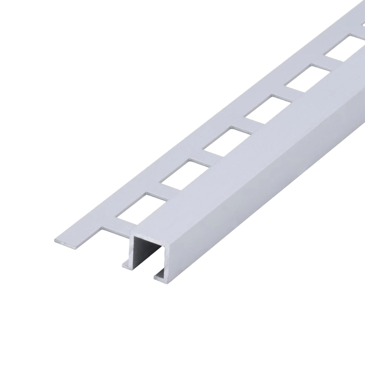 Quadratprofil Aluminium silber (matt) mit quadratisch gestanztem Schenkel