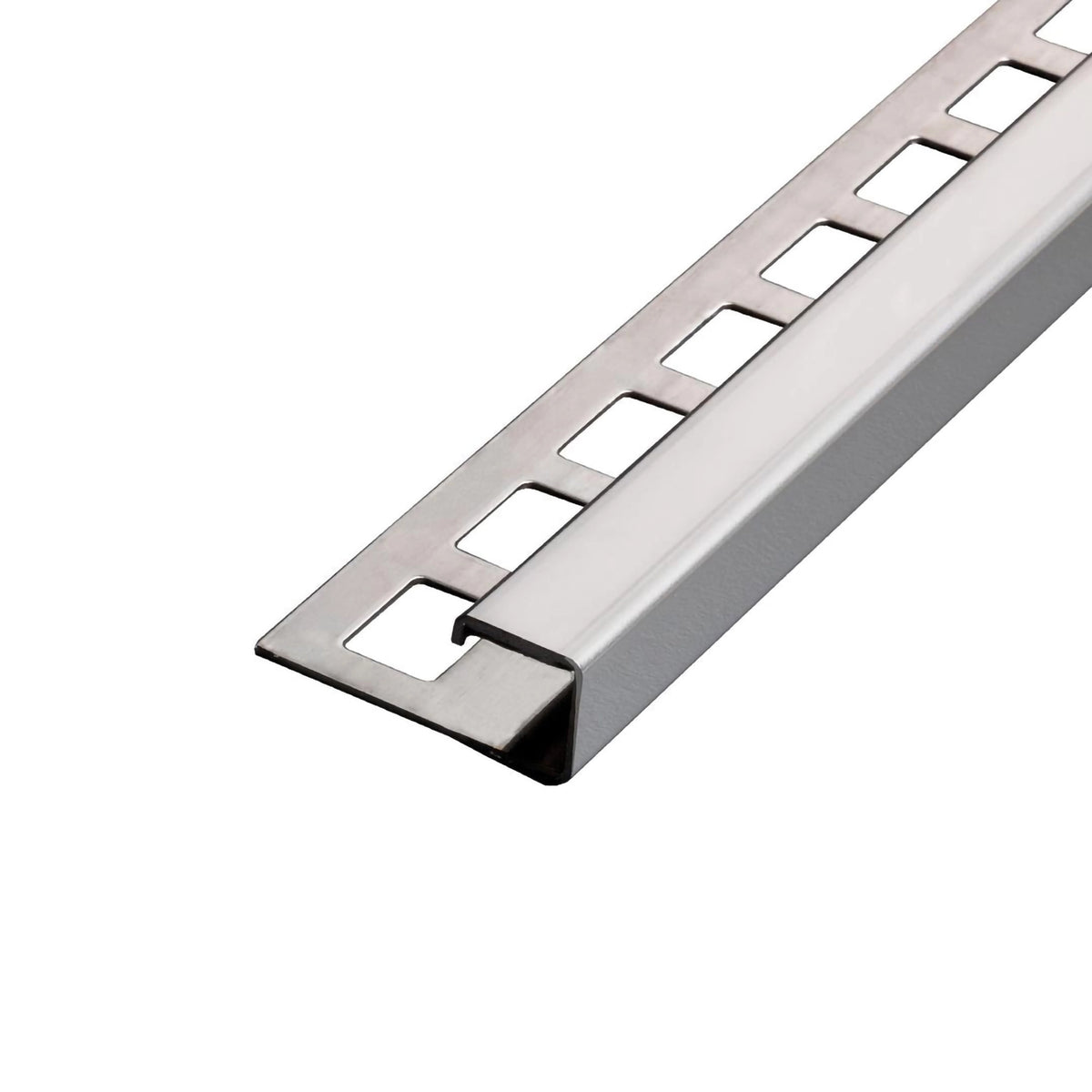 Quadratprofil Edelstahl unbehandelt und leicht glänzend mit quadratisch gestanztem Schenkel