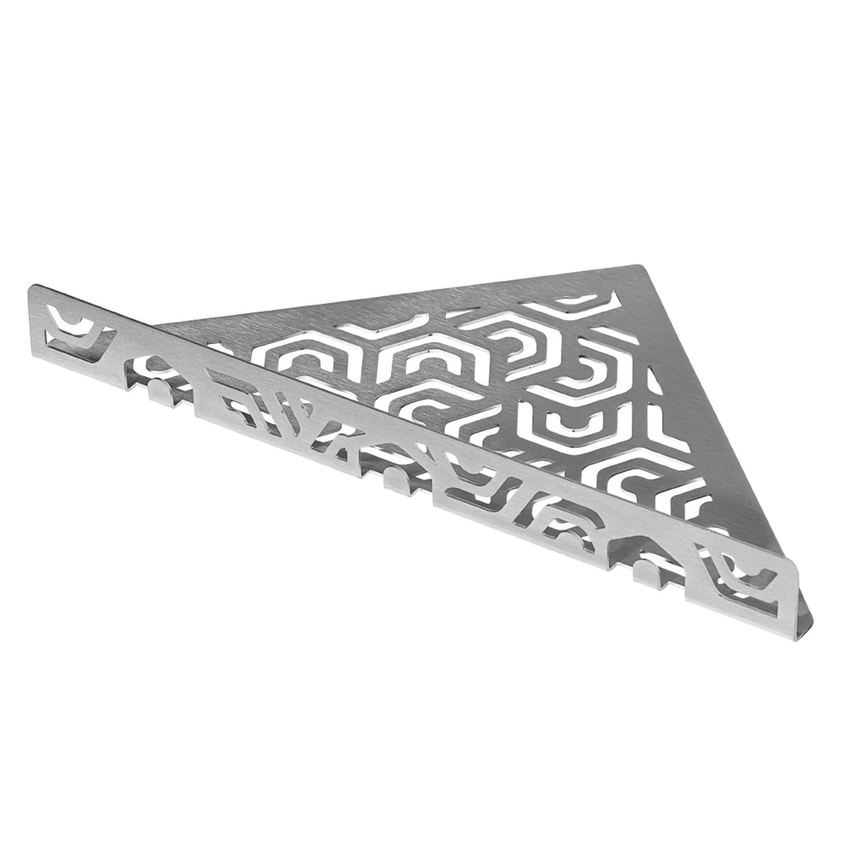 TI-SHELF Dreieckige Edelstahlablage mit Reling PENTA Optik #A0004347
