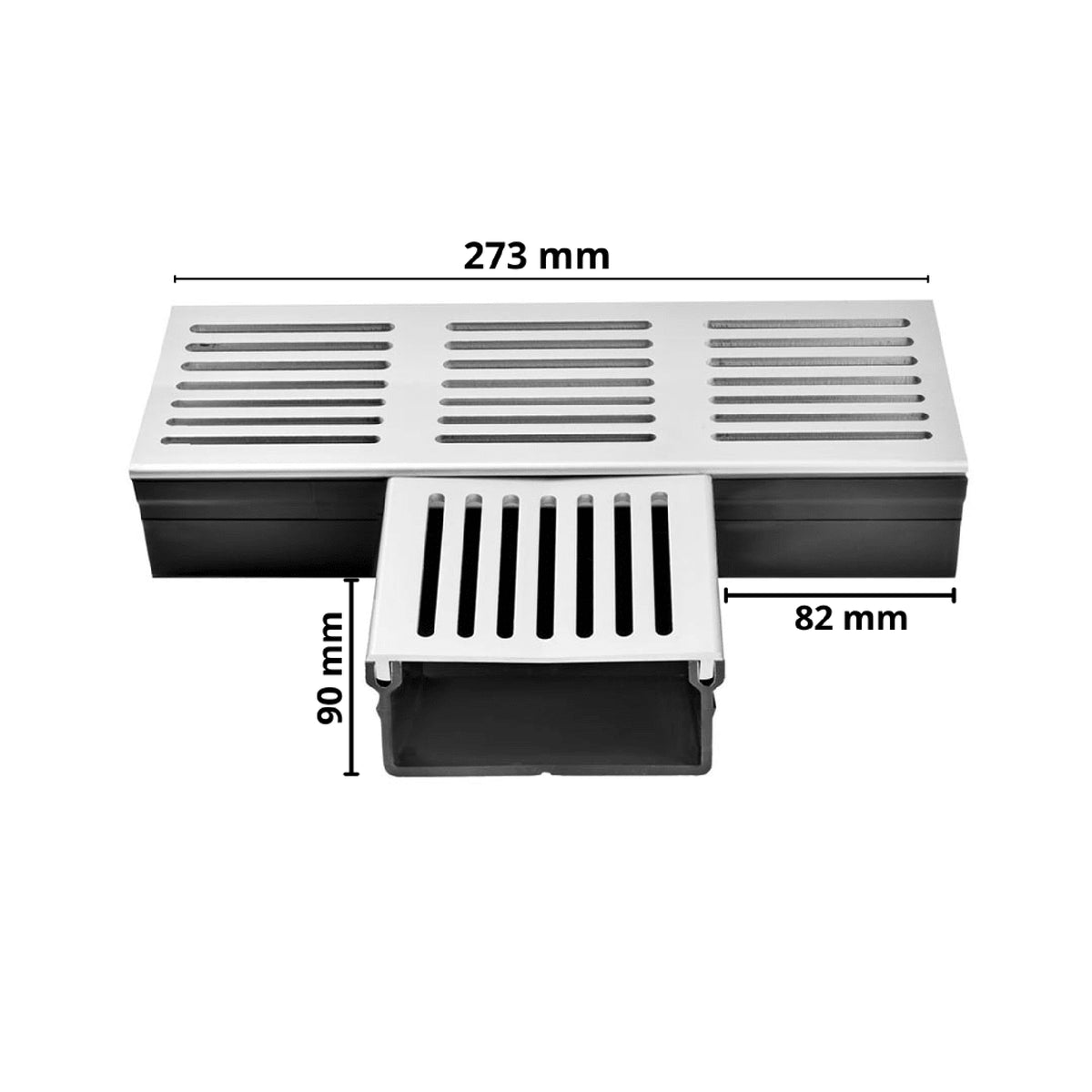 T-Stück UD Pro silber UDP 100 bemaßte Zeichnung #A0003384