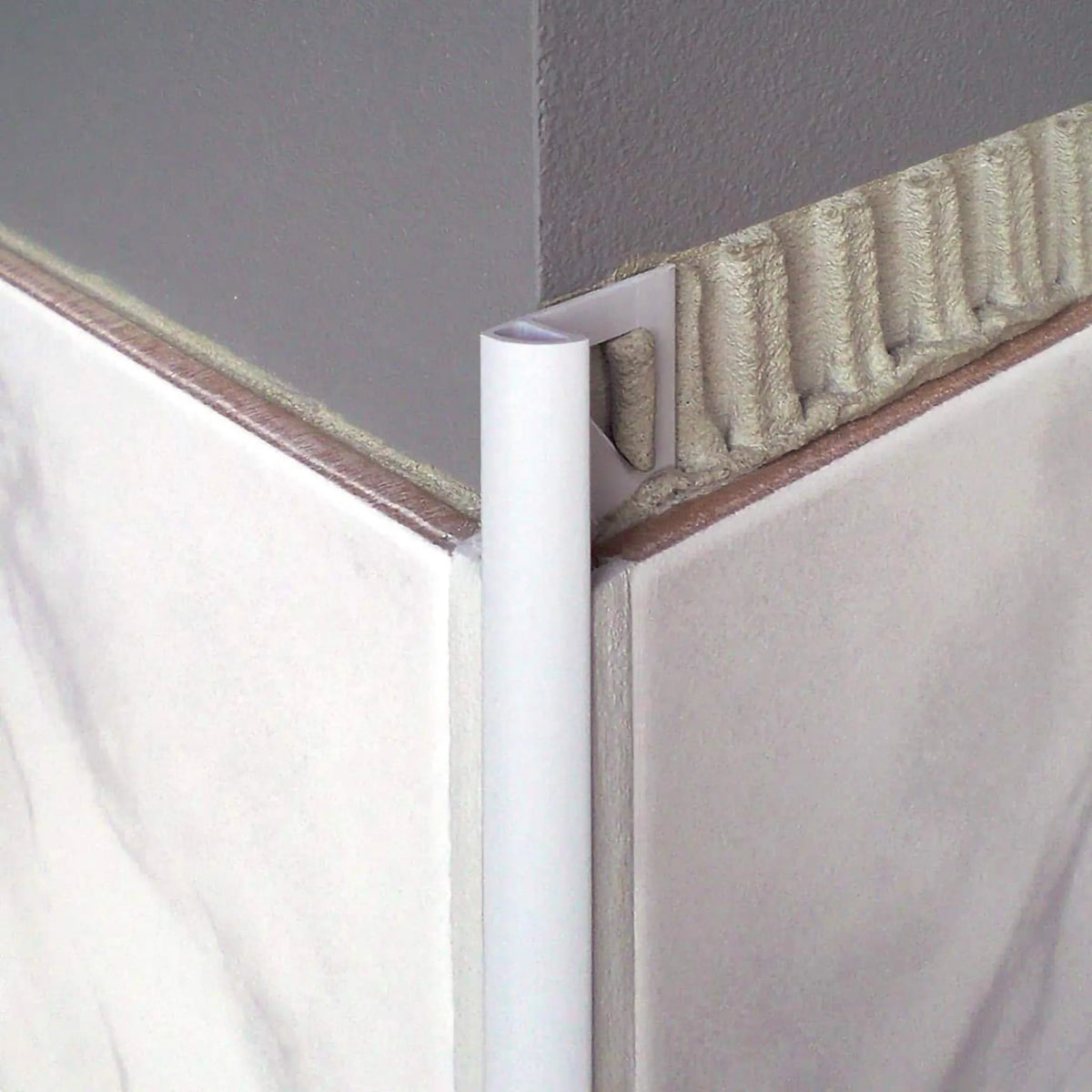 Kwartrond profiel aluminium wit