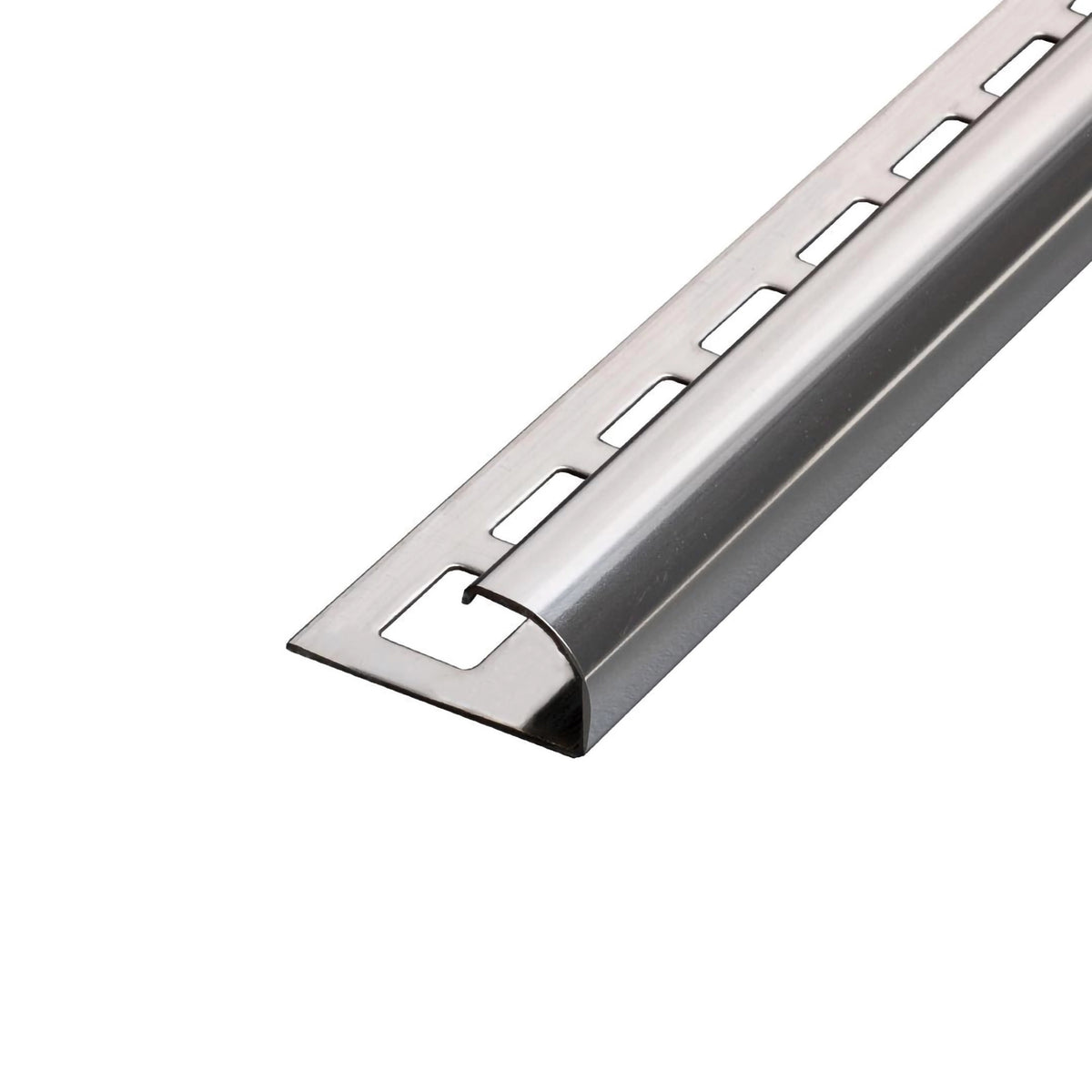 Viertelkreisprofil Edelstahl natur mit quadratisch gestanztem Schenkel