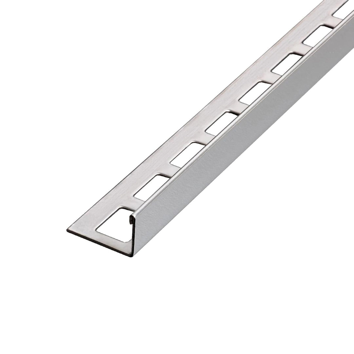 Winkelprofil Edelstahl poliert mit quadratisch gestanztem Schenkel