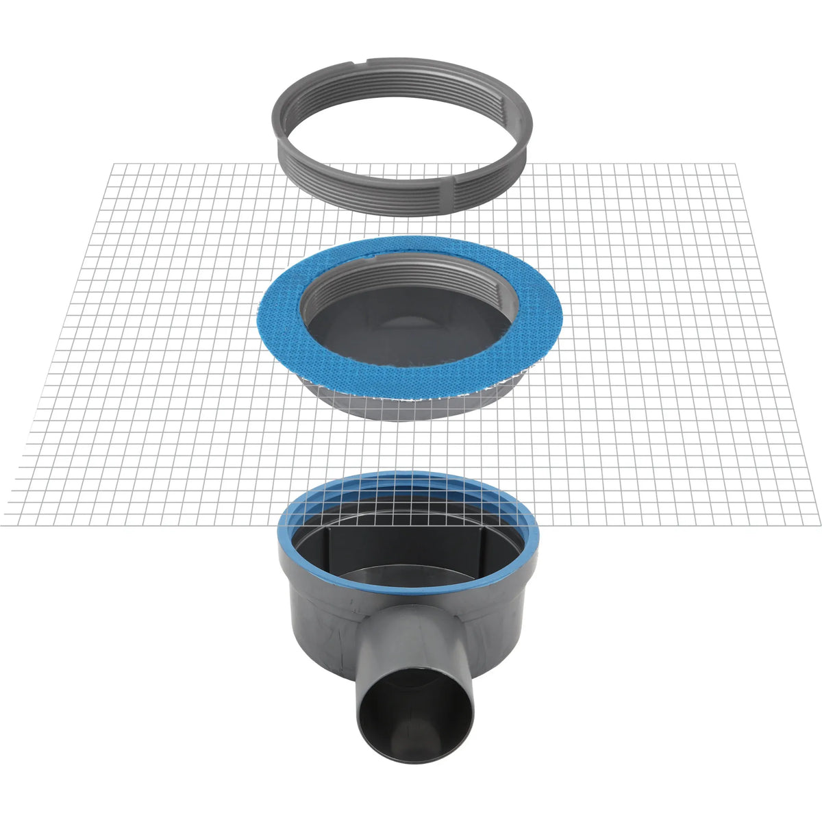 Bodenablauf Komplettset mit Netz in den Einzelteilen #A0001440
#A0001441