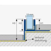 Zeichnung einer bodengleichen Dusche mit eingezeichnetem Gefällekeil zur Glasaufnahme für die rechte Seite
#A0002773
#A0002775
#A0002777
#A0002906
