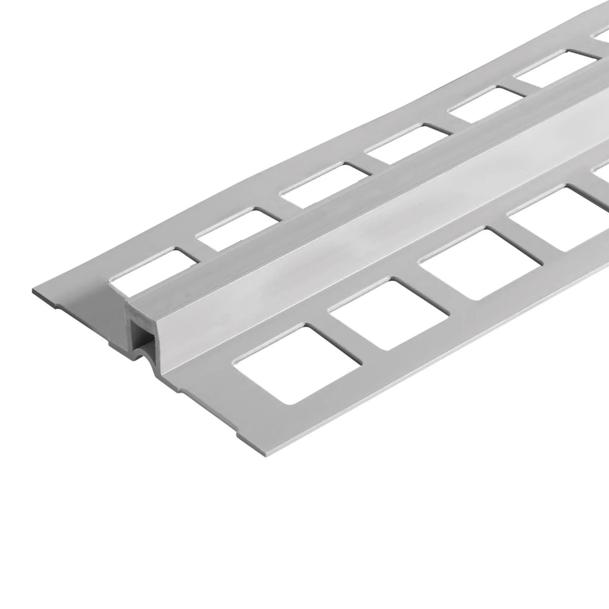 Dehnungsfugenprofil PVC grau mit quadratisch gestanzten Schenkeln