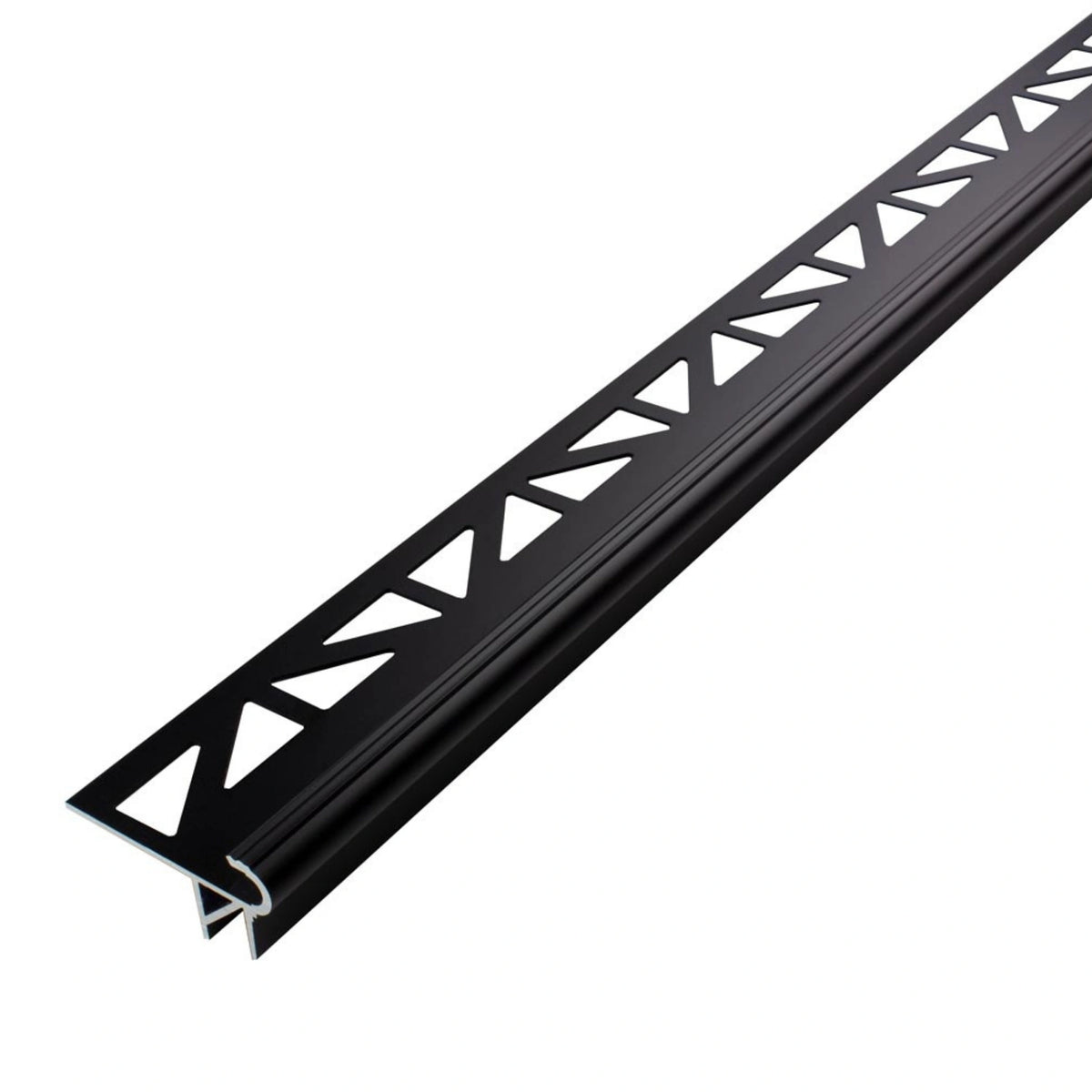 DURAL LED Treppenprofil Florentiner schwarz mit dreieckig gestanztem Schenkel