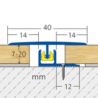 Zeichnung DURAL Übergangsprofil CLIPPER für niedrige Belagshöhen