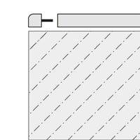Zeichnung der Ecke für Sockelleiste Square als Endkappe verwendet
