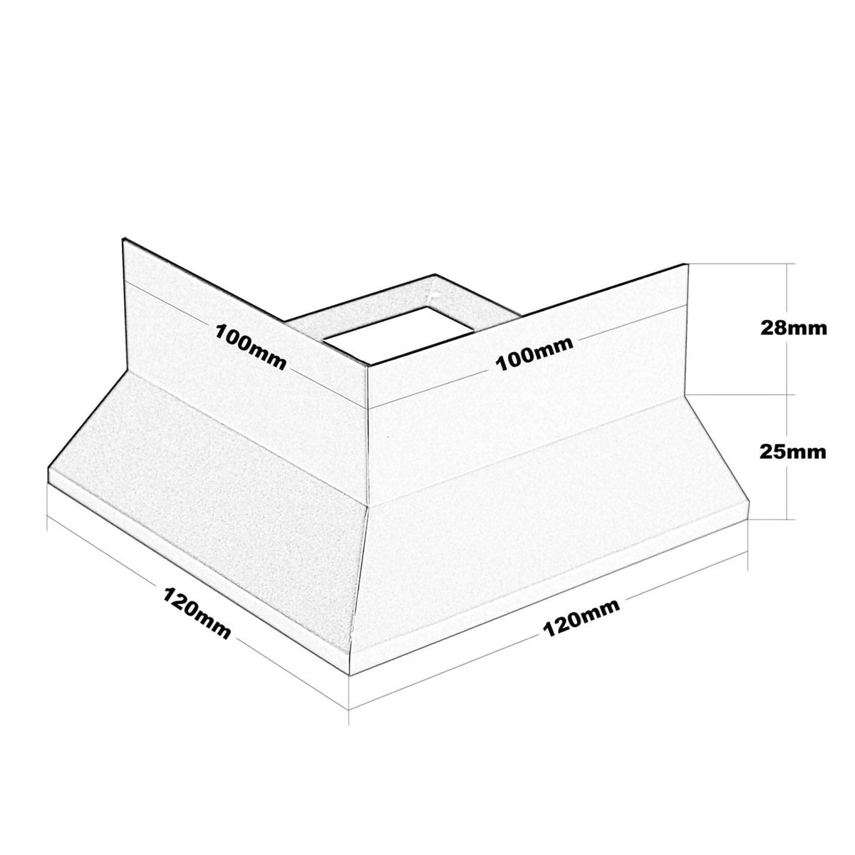 Zeichnung Eckstück Balkonprofil Splitt und Kies 53mm Höhe #A0001312
#A0003429
