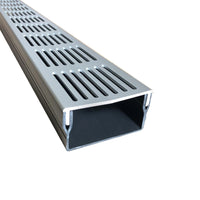 Entwässerungsrinne UD Pro 100 silber mit Rinnenkörper aus schwarzem Hart-PVC #A0003383
#A0003387