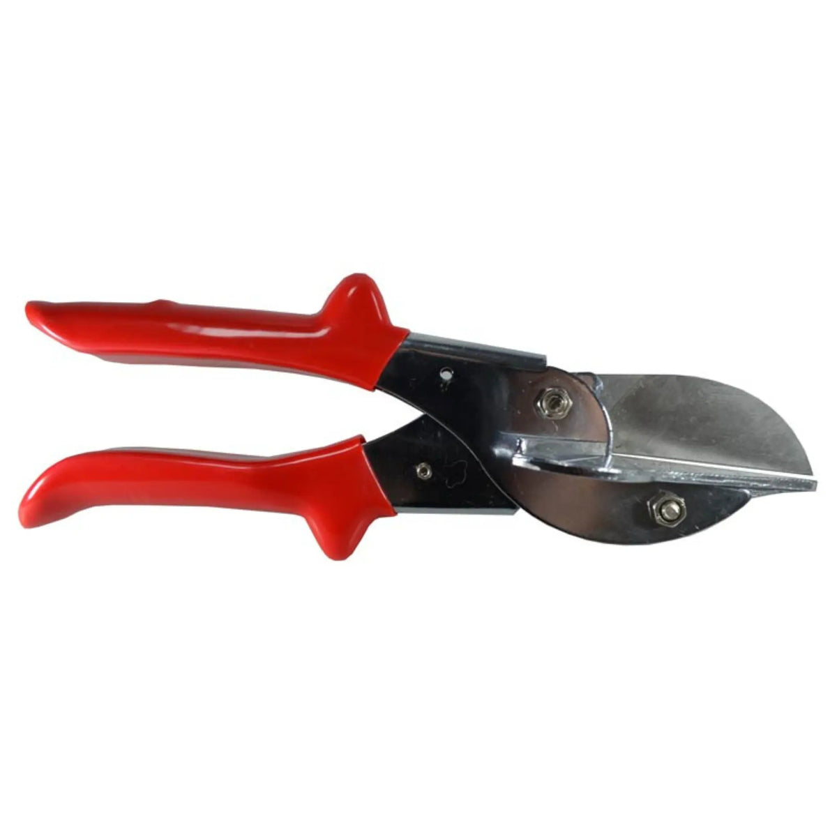 Gehrungsschere mit rotem, ergonimisch geformtem Griff