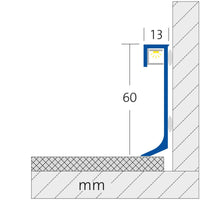 Bemaßte Zeichnung LED Sockelleiste Aluminium