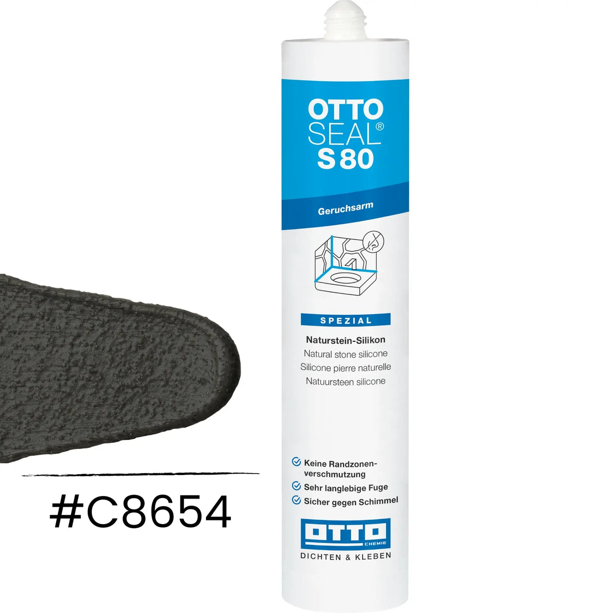 OTTOSEAL S 80  - geruchsarmes Silikon matt gesandet betongrau C8654
#A0005480
