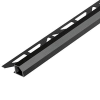 Quadratprofil 'Diamant' Aluminium schwarz mit dreieckig gestanztem Schenkel