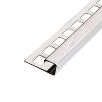 Quadratprofil Edelstahl glänzend poliert mit quadratisch gestanztem Schenkel