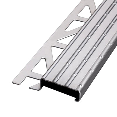 Stapprofiel antislip roestvrij staal natuur