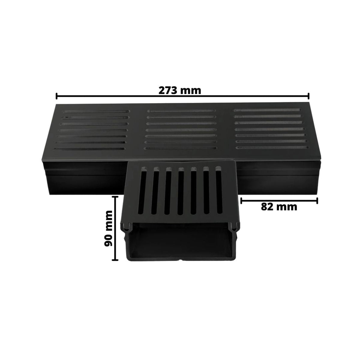 Bemaßte Zeichnung T-Stück UD Pro schwarz UDP 100 #A0003390