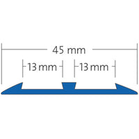 Zeichnung des Treppenprofil für zwei Sicherheitseinlagen mit Angabe der Breite