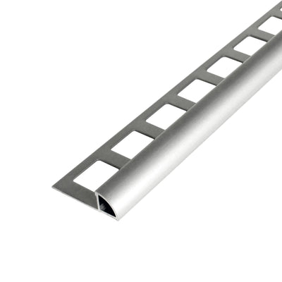 Kwartrond profiel aluminium zilver (mat)