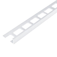 Winkelprofil Aluminium weiß mit quadratisch gestanztem Schenkel