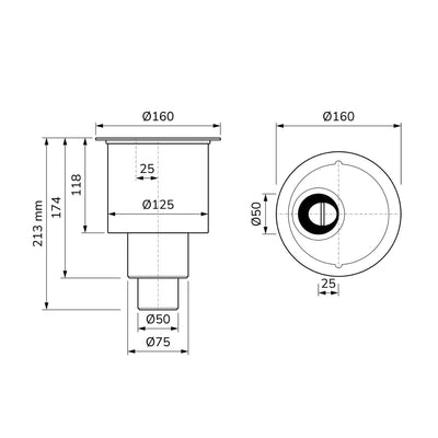 Afvoer voor op maat te snijden douchegoten, complete sets - Ansicht 2