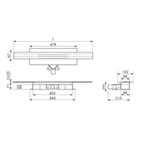 Bemaßte Zeichnung kürzbares Duschrinnen Komplettset mit 71mm Einbauhöhe
#A0005335
#A0005336
#A0005337
#A0005341
#A0005342
#A0005343
#A0005347
#A0005348
#A0005349
